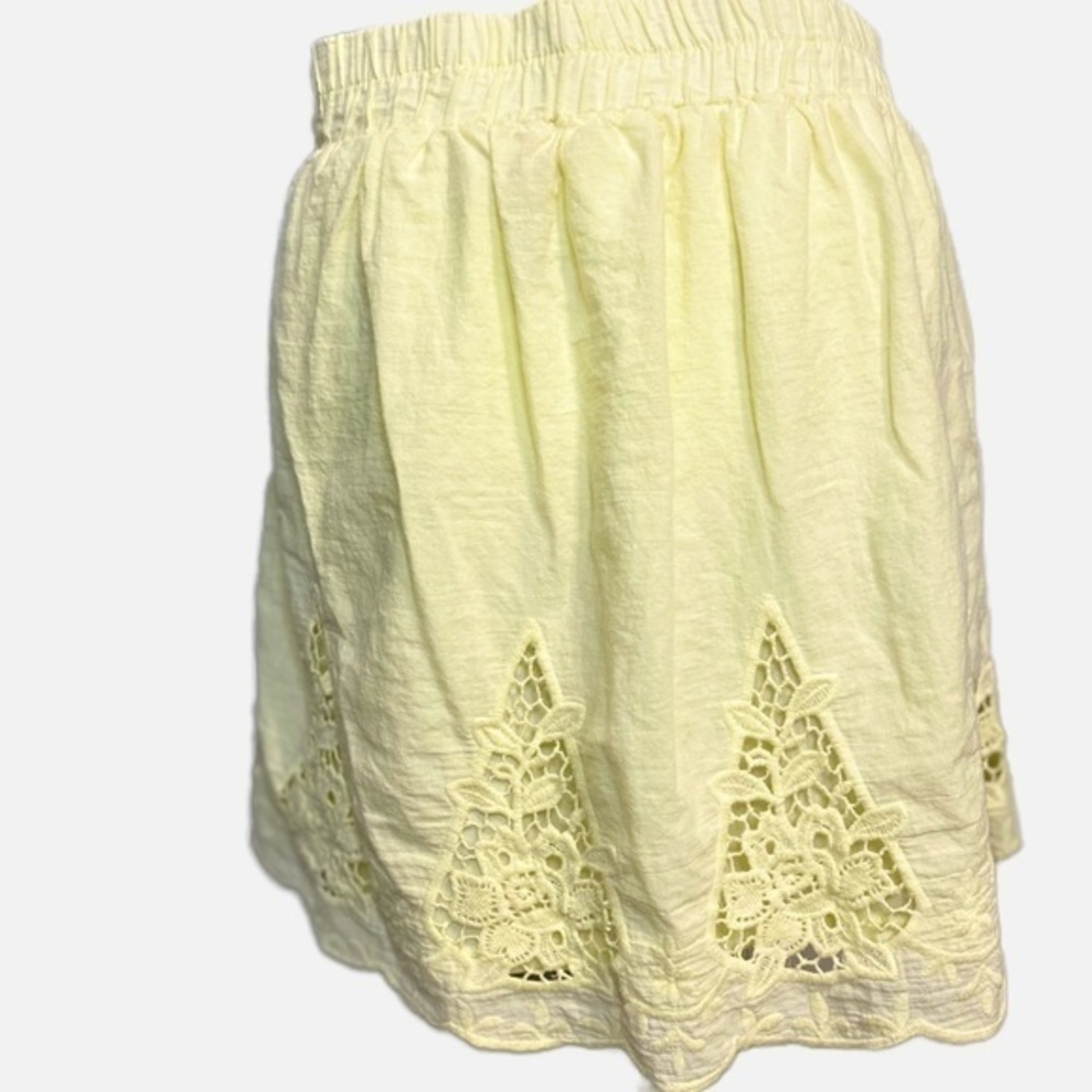 LBK Lemon Yellow 100%‎ Cotton Light Crochet Skirt - Picture 2 of 7